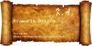 Kramarik Attila névjegykártya
